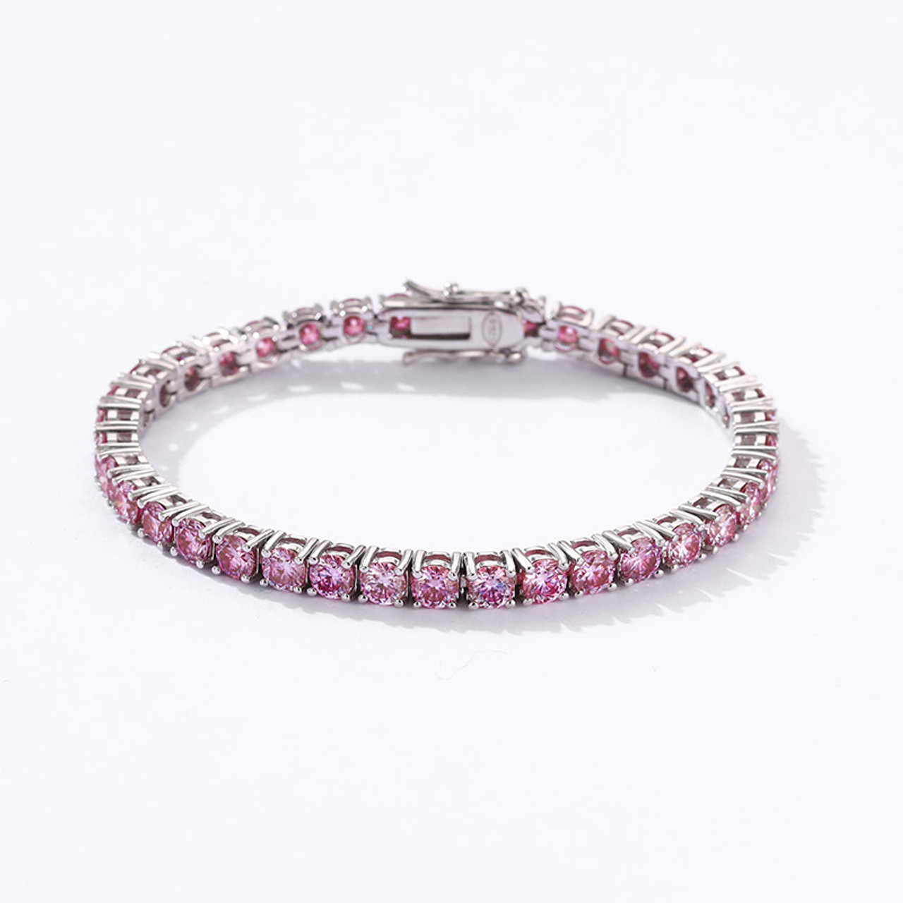 Full Rainbow Multicolored Sparkling Moissanite Tennis Bracelets