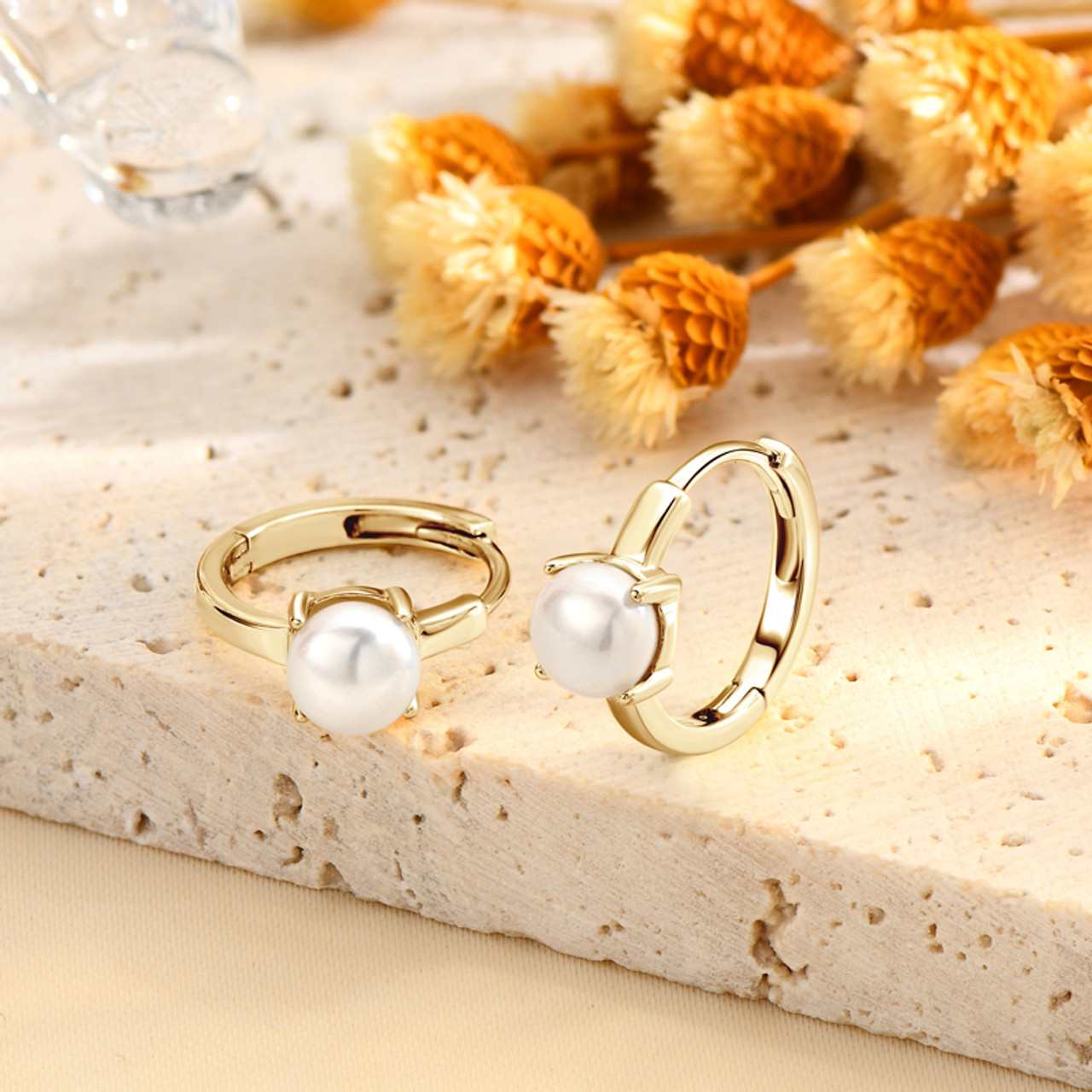 Mini Freshwater Cultured Pearl Hoop Huggies
