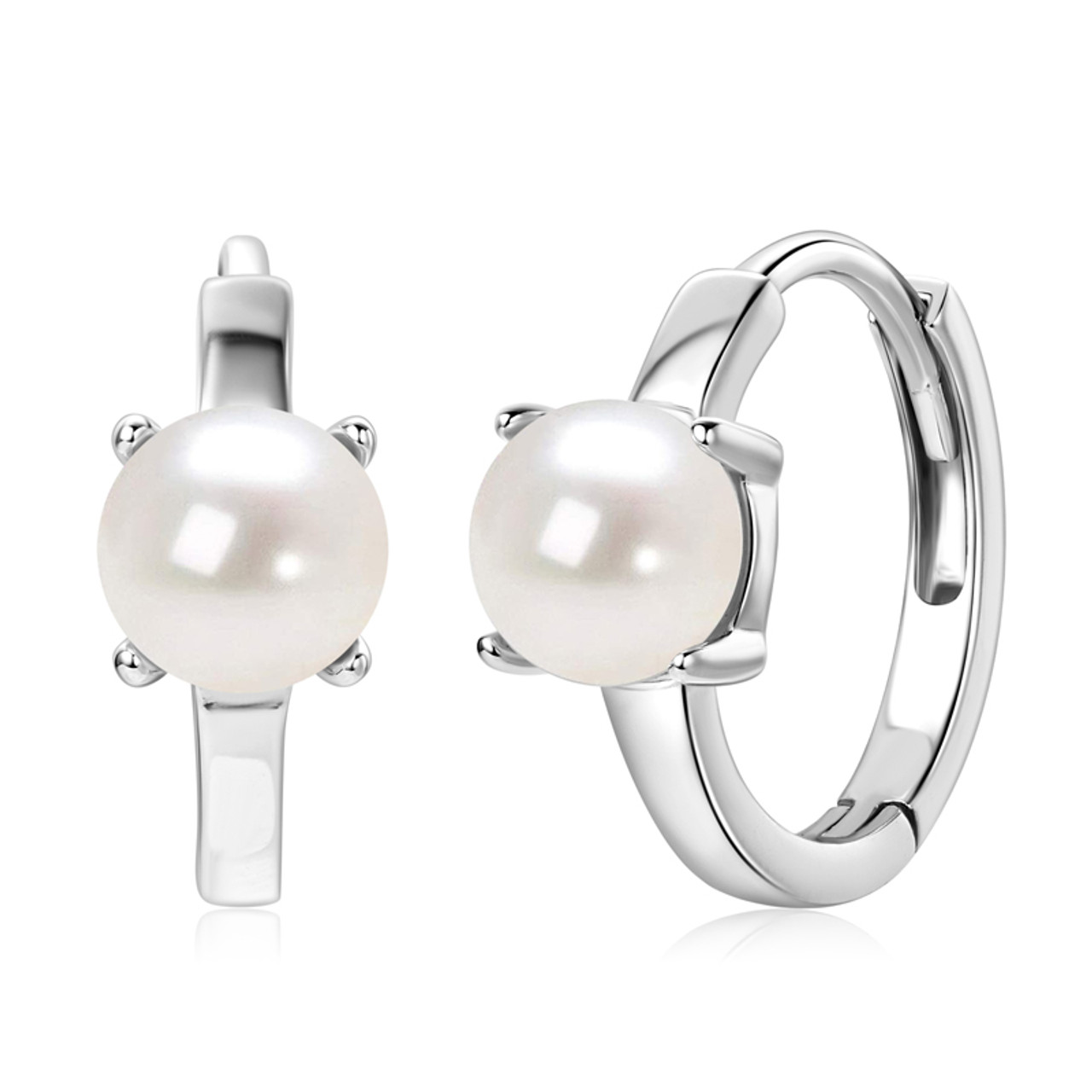 Mini Freshwater Cultured Pearl Hoop Huggies