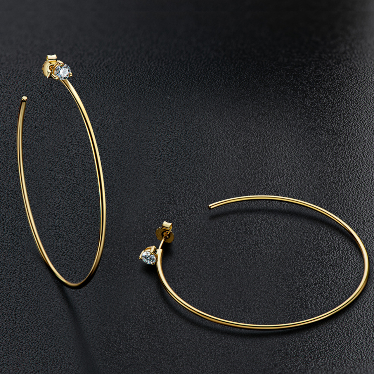 60mm Large Hanging Moissanite Hoops