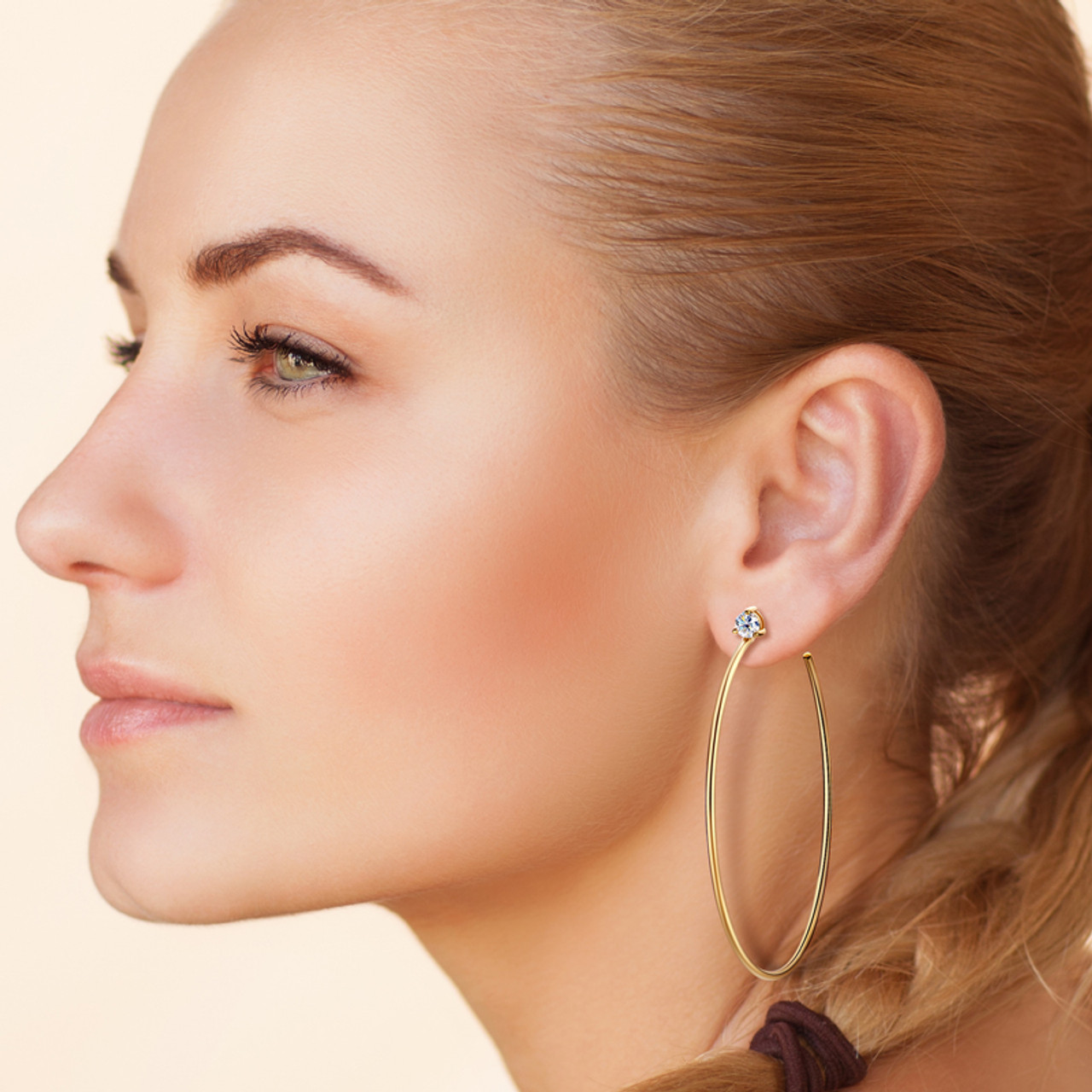 60mm Large Hanging Moissanite Hoops