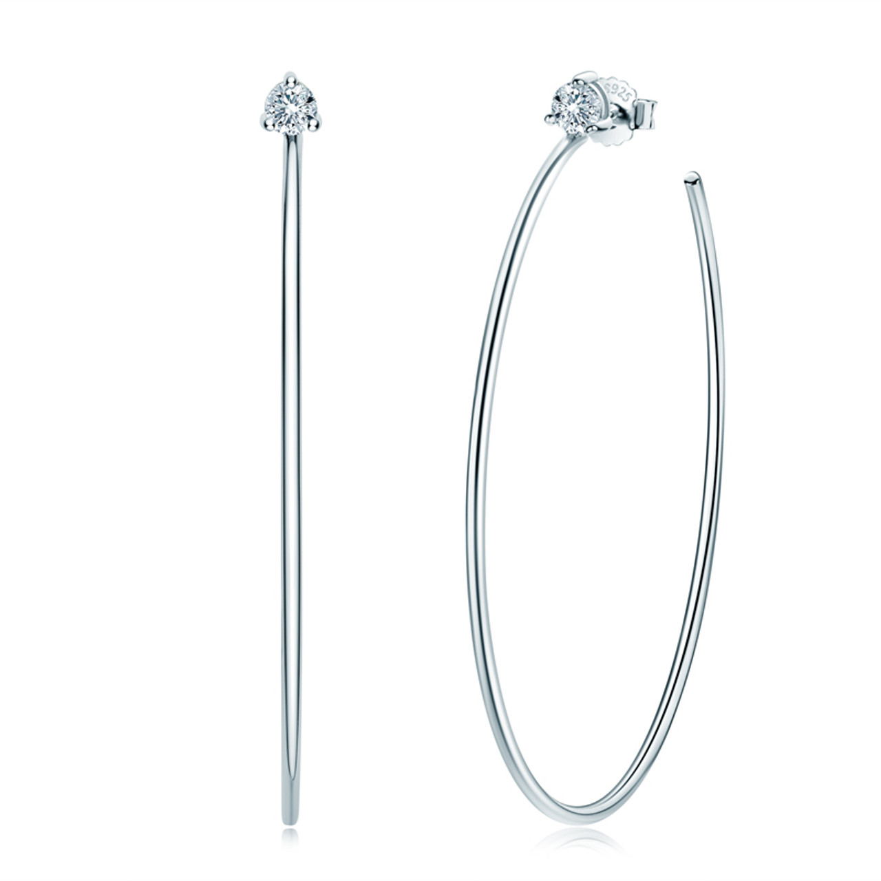 60mm Large Hanging Moissanite Hoops