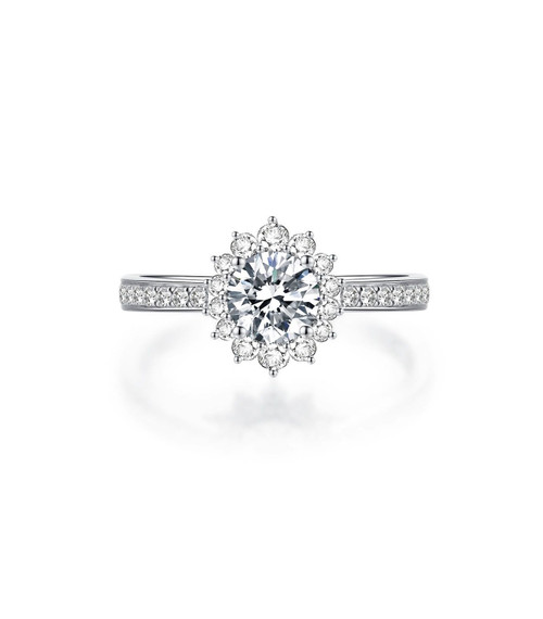 White Snowflakes Lab-Grown Diamond Engagement Ring 4 Claw
