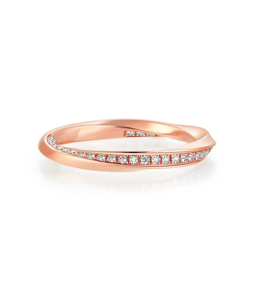 Mobius Series 18K Rose Gold Lab-Grown Diamond Wedding Ring Women 0.2ct IGI