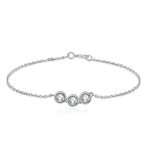 Small Bubble Round 18K Gold Lab-Grown Bracelet 0.30ct IGI
