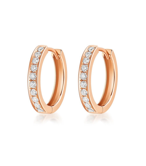 Luxury Classic Temperament Diamond-Encrusted 18K Rose Gold Lab-Grown Diamond Earring 0.28ct IGI