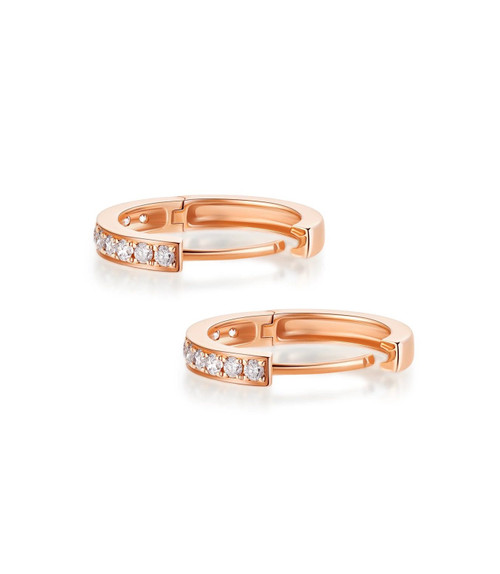 Luxury Classic Temperament Diamond-Encrusted 18K Rose Gold Lab-Grown Diamond Earring 0.28ct IGI