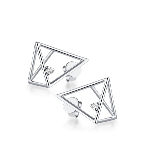 Triangle 18K Gold Lab-Grown Diamond Earring 0.045ct IGI