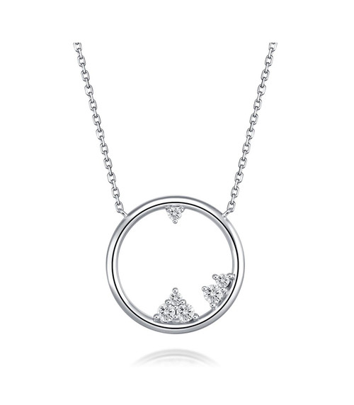 Ice And Snow Series 18K Gold Lab-Grown Diamond 18K Gold Necklace 0.08ct IGI