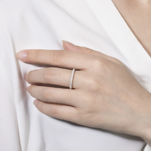 Simple Classic 18k Gold Lab-Grown Diamond Ring 0.5ct D VS1 IGI