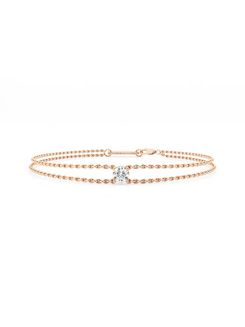 Engraved Texture Light Luxury 18K Gold Lab-Grown Bracelet 1ct D IGI