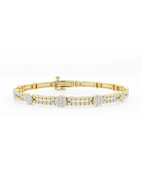 Fully Inlaid Light Luxury 18K Gold Lab-Grown Bracelet 2.5ct D VS1 IGI
