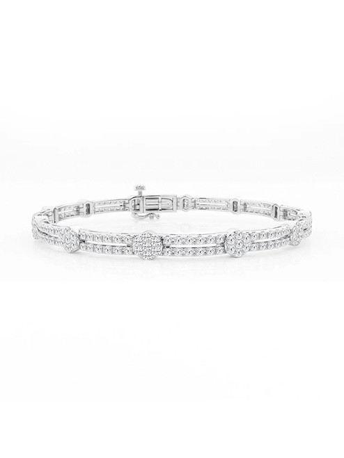 Fully Inlaid Light Luxury 18K Gold Lab-Grown Bracelet 2.5ct D VS1 IGI