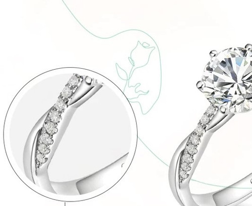 Classic Crown Style 18K Gold Lab-Grown Diamond Ring 6 Claw