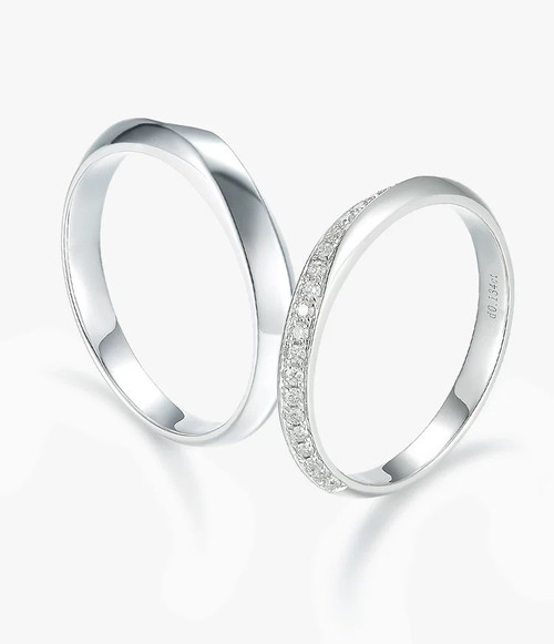 Neat Diagonal Design Lab-Grown Diamond Wedding Ring Men
