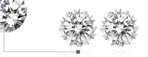 18 K Gold Inlay Lab-Grown Diamond Earring