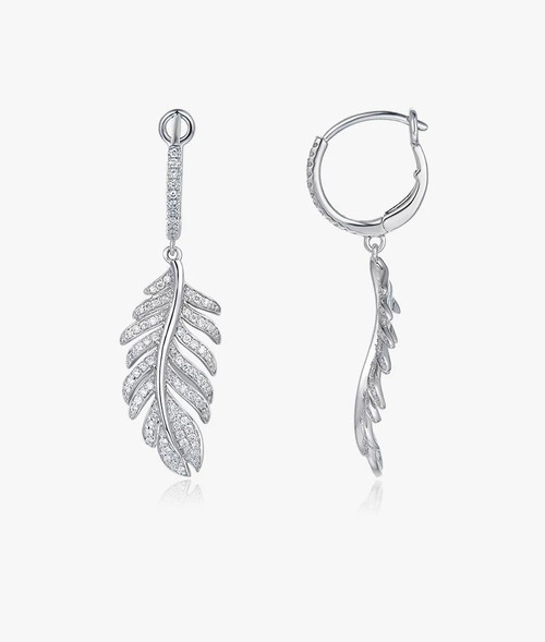 Stitching Leaves 18K Gold Lab-Grown Diamond Earring 0.7ct D VS1 IGI
