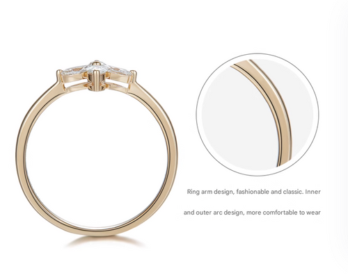 Clover 18K Rose Gold Lab-Grown Diamond Ring 0.25ct IGI