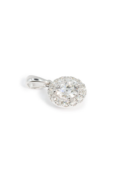 Group Inlaid Pendant 18K White Gold Lab-Grown Diamond D VS1 IGI (Default No Chain)