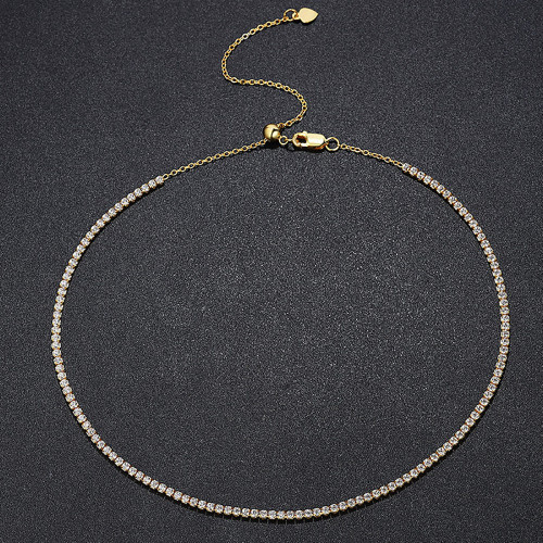 Sparkling Cubic Zirconia Tennis Necklace