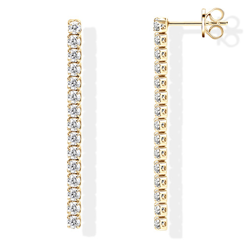 2.5mm Sparkling Moissanite Drop Tassel Earrings