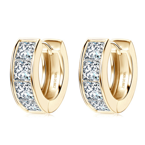 Sparkling Moissanite Hoop Earrings