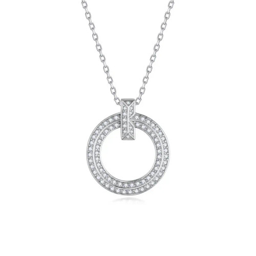 Classic Signature Round O Sparkling Moissanite Necklace