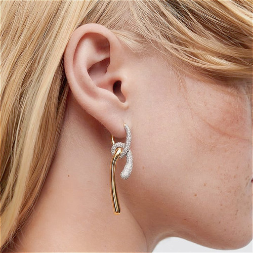 Two-Tone Inverse Infinite Sparkling Moissanite Earrings