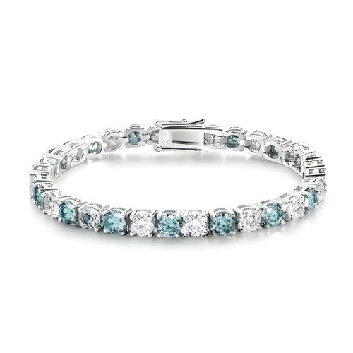 Sterling Silver Colourful Moissanite Fashion Tennis Bracelets