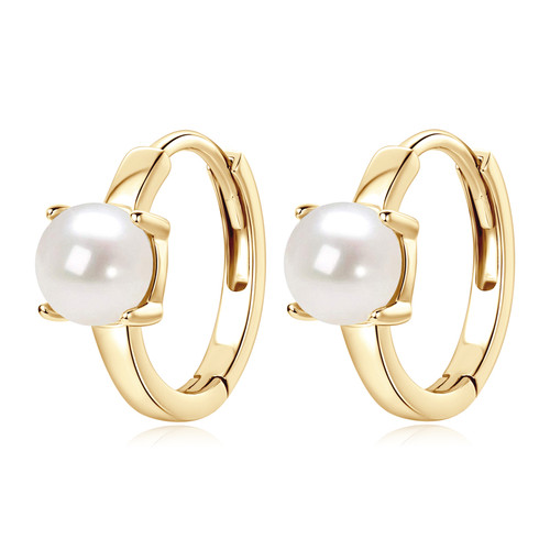 Mini Freshwater Cultured Pearl Hoop Huggies