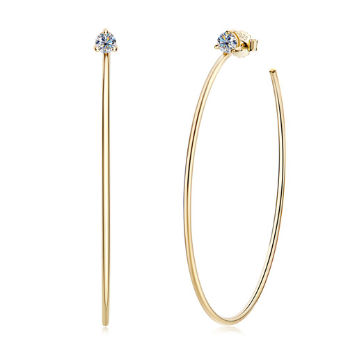 60mm Large Hanging Moissanite Hoops