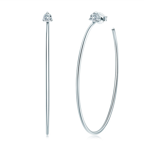 60mm Large Hanging Moissanite Hoops