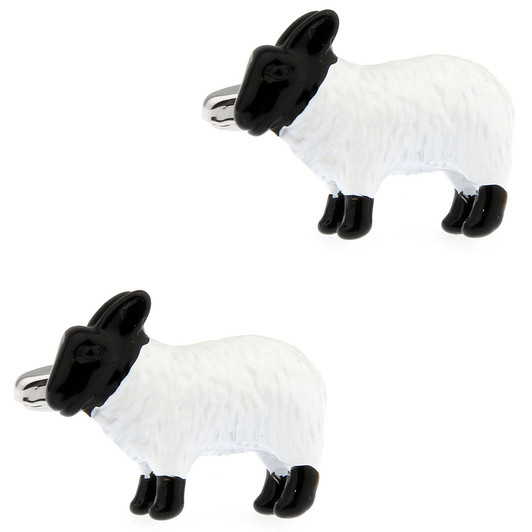 Black & White Sheep Cufflinks – Pair – product view
