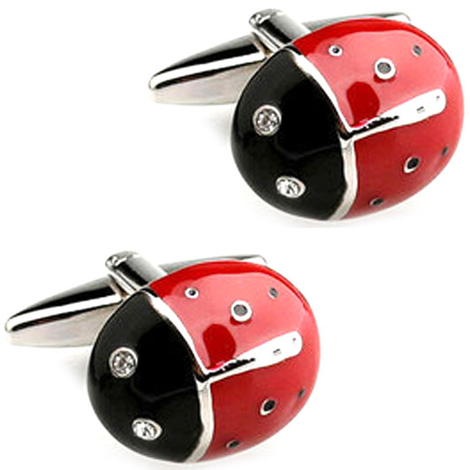 Red & Black Ladybird Cufflinks – Pair – product view