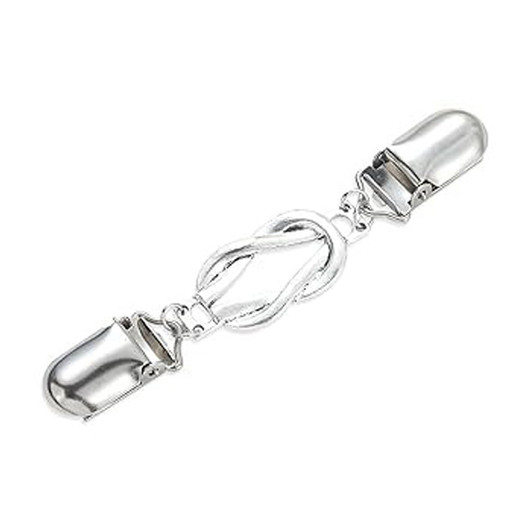 Silver-Tone Oval Loop Cardigan Clip – main view