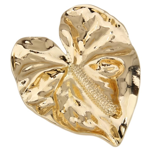 Gold-Tone Sculptural Anthurium Brooch – 65 mm – main view
