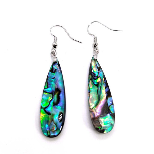 Abalone Shell Teardrop Hook Earrings – 40 mm – main view