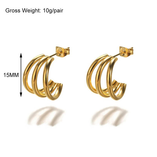 Gold-Tone Shell Curve Earrings – Stainless Steel (1)