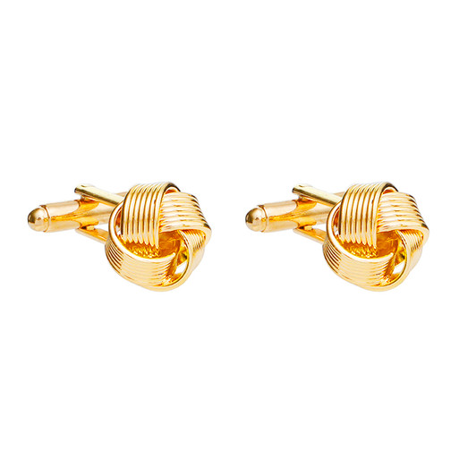 Textured Knot Cufflinks – Gold Tone, 15 mm (1)