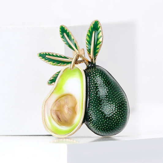 Green Avocado Enamel Brooch