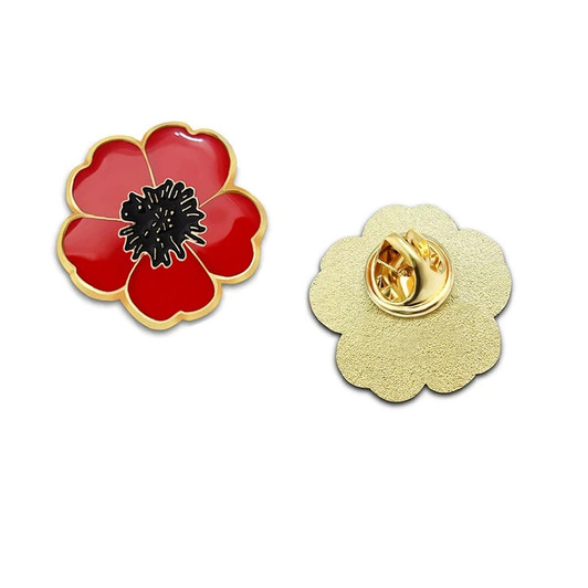 Red Enamel Poppy Lapel Pin