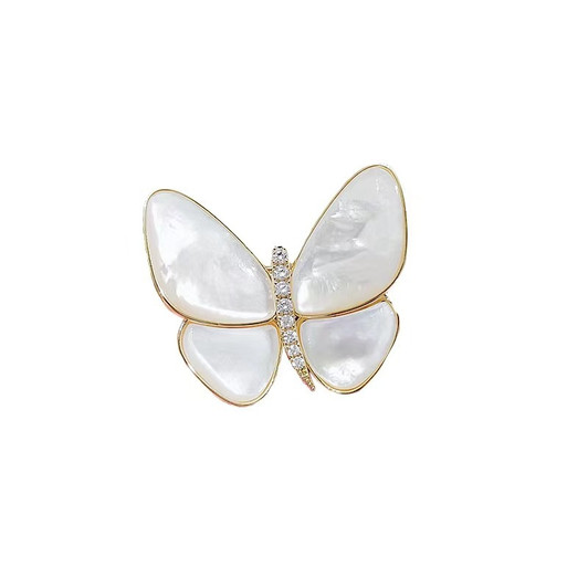 White Pearlescent Butterfly Brooch (1)