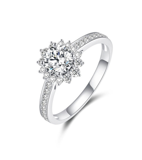 White Snowflakes Lab-Grown Diamond Engagement Ring 4 Claw White Snowflakes Lab-Grown Diamond Engagement Ring 4 Claw