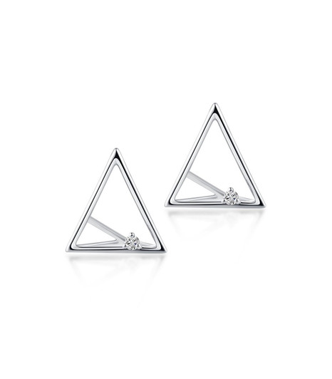 Triangle 18K Gold Lab-Grown Diamond Earring 0.045ct IGI