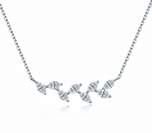 Leaf 18K Gold Lab-grown Diamond Necklace 0.52ct D VS1 IGI