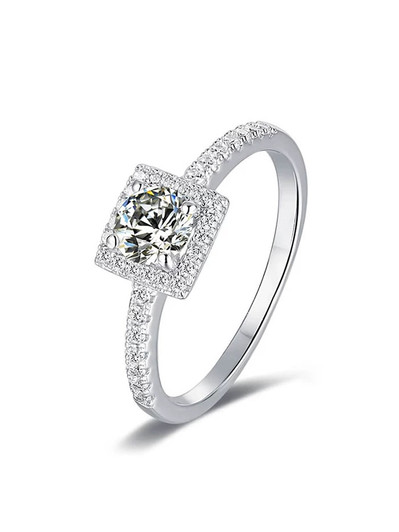 Luxury Surround 18K Gold Lab-Grown Diamond Ring 4 Claw