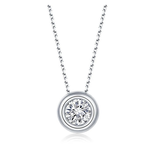 Round Inlaid 18K Gold Lab-Grown Diamond Necklace Round Inlaid 18K Gold Lab-Grown Diamond Necklace