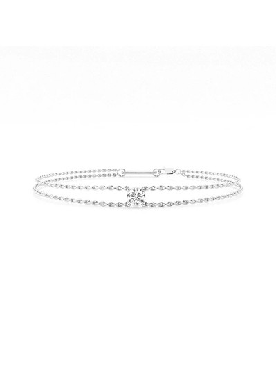 Engraved Texture Light Luxury 18K Gold Lab-Grown Bracelet 1ct D IGI
