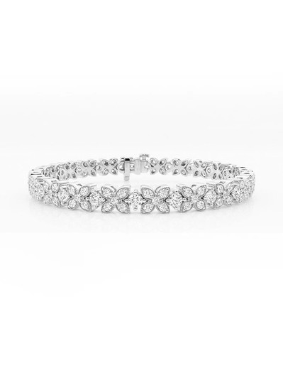 Four Leaf Clover 18K Gold Lab-Grown Bracelet 4.0ct D VS1 IGI Four Leaf Clover 18K Gold Lab-Grown Bracelet 4.0ct D VS1 IGI
