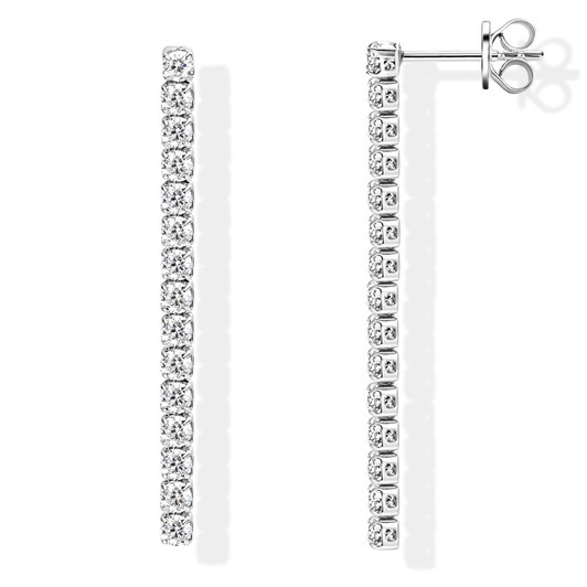2.5mm Sparkling Moissanite Drop Tassel Earrings